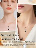 TOUPOP Sterling Silver Black Freshwater Pearl Constellation Necklace-0-1