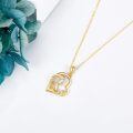 wholesale 14k Gold Mom Heart Pendant Necklace Cubic Zirconia Pave Chain Jewelry Gift-0-3