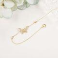 wholesale 14k Gold Butterfly Bracelet Wholesale With Crystal Accents And Adjustable Chain-0-1
