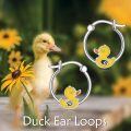 wholesale 925 Sterling Silver Rubber Duckie Hoop Earrings for Women - Cute Animal-0-1