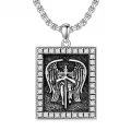TOUPOP 925 Sterling Silver Saint Michael Pendant Necklace-0-0
