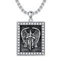 TOUPOP 925 Sterling Silver Saint Michael Pendant Necklace-0-0
