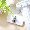 wholesale 925 Sterling Silver Black Pearl Pendant Necklace with Infinity Leaf Design and Cubic Zirconia - Valentines Day & Mothers Day Gifts for Her-0-2