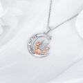 wholesale 925 Sterling Silver Fox Angel Wing Moon Pendant Necklace Love You Forever Gifts for Her-0-1