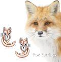 wholesale 925 Sterling Silver Rose Gold Fox Stud Earrings - Cute Lucky  for Women & Girls-0-5