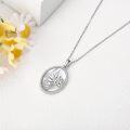 wholesale 925 Sterling Silver Lotus Flower Mother-of-Pearl Pendant Necklace for Women Gifts-0-4