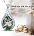 wholesale 925 Sterling Silver Blue Moonstone Teardrop Filigree Pendant Necklace-0-14