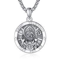 wholesale 925 Sterling Silver Patron Saint Medal Amulet Necklace for Men 2 5mm 22 +2 Chain-A25-Saint Valentine