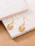 wholesale 925 Sterling Silver Plated Gold Rose Quartz Teardrop Bohemian Drop Earrings-0-4
