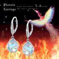 wholesale 925 Sterling Silver Teardrop Blue Opal Phoenix Heart Drop Earrings-0-5