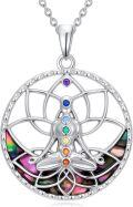 wholesale 7 Chakra Necklace 925 Sterling Silver Yoga/lotus/tree Of Life Chakra Pendant Necklaces Energy Balance For Women Christmas Gift Her -0-0