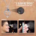 wholesale 18K White Gold Plated Silver & Moissanite 100 Languages I Love You Projection Heart Infinity Mom Necklace with Real Rose Gift-0-2