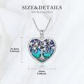wholesale 925 Sterling Silver Heart-Shaped Tree of Life Pendant with Blue and Green Enamel & Cubic Zirconia - Mother Daughter Family Tree s for Mom/Daughter/Grandma-0-4
