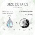 wholesale 925 Sterling Silver Tree of Life Blue Moonstone Teardrop Pendant Necklace for Women-0-1