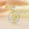 wholesale 925 Sterling Silver Gold Plated Dragon Pendant Triangle Charm Necklace for Men & Women-0-2