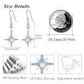 wholesale 925 Sterling Silver Moonstone Starburst Dangle Earrings-0-4