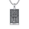 wholesale 925 Sterling Silver Tarot Card Pendant with Death Symbol and Skull Design for Men & Women Gifts-0-0
