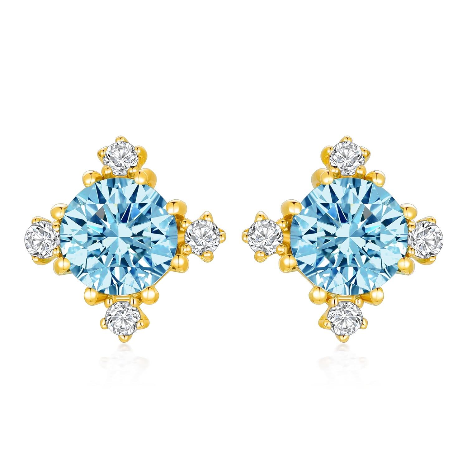 Wholesale 14k White Gold 2.20ct Blue Topaz And Diamond Earrings at ...