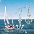 wholesale 925 Sterling Silver Anchor Heart Dangle Earrings Sea Life Gift for Her-0-1