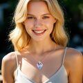 wholesale 925 Sterling Silver Heart Pendant Necklace With Butterfly And Crystal-0-2