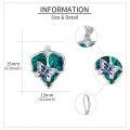 wholesale 925 Sterling Silver Butterfly & Leaf Drop Earrings with Green Enamel and Leverback Hooks-0-4