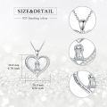 wholesale 925 Sterling Silver Heart Pendant with Sloth and Cub Charm Necklaces - I Love You Forever Message Chain Gifts for Mom & Daughter-0-5