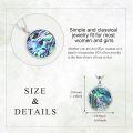 wholesale 925 Sterling Silver Round Wolf Tree Abalone Shell Pendant Necklace with Cubic Zirconia - Cute Gift for Women-0-3
