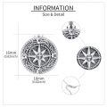 wholesale 925 Sterling Silver Compass Rose Pendant with Chain - Memorial Keepsake Jewelry for Ashes Cremation-0-4