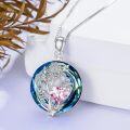 wholesale 925 Sterling Silver Crystal Birth Flower Birthstone Necklace 12 Month Floral Pendant Jewelry Women s Birthday Gift-0-2