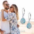 wholesale 925 Sterling Silver Teardrop Earrings With Aqua Swirl Design-0-5