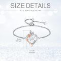 TOUPOP Sterling Silver & Rose Heart W Letter Butterfly Link Bracelet Gift-0-5