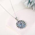 wholesale 925 Sterling Silver Lotus Flower Opal Pendant Necklaces - Soberity s for Women's Christmas Presents-0-1