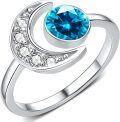 wholesale 925 Sterling Silver Moonstone Birthstone Rings for Women Adjustable Open Ring Gift for Wife Mom Daughter-0-0