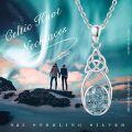 wholesale 925 Sterling Silver Celtic Knot Turquoise Stone Pendant Necklace-0-5