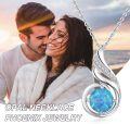 wholesale 925 Sterling Silver & Opal Phoenix Necklace for Women - Luck & Renewal Symbol, Hypoallergenic Jewelry Gift for Mom Wife Daughter Sister (23.5x13mm, 2.18g)-0-1