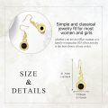 wholesale Gold 925 Sterling Silver Spiral Dangle Earrings with Black Onyx and Gold Tone Leverback  for Women-0-5