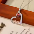 TOUPOP Sterling Silver Birthstone Heart Mom Necklace Gift for Women-0-3