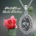 wholesale  Sterling Silver 12 Month Birth Flower Photo Locket Necklace Jewelry Gift -0-5
