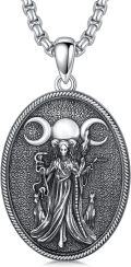 wholesale 925 Sterling Silver Saint Christopher Medal with Serpent and Medusa Head Necklace for Men Women Catholic Protection s 36 Chain Length-0-0