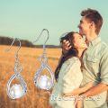 wholesale 925 Sterling Silver Celtic Pearl Drop Dangle Hook Earrings for Women - Valentines & Mothers Day Gift Ideas-0-5