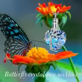 TOUPOP Sterling Silver Blue Crystal Butterfly Urn Tree Of Life Memorial Pendant-0-2