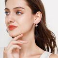 wholesale 925 Sterling Silver Two Tone Rose Gold Boxer Dog Hoop Earrings-0-4