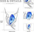 wholesale 925 Sterling Silver Blue Crystal Butterfly Pendant Necklace for Women Gifts for Her Valentines Day Jewelry-0-5