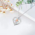 wholesale 925 Sterling Silver Heart-Shaped Flower Pendant Necklace with Engraved I Love You Forever - Romantic Gifts for Women-0-5