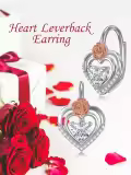 TOUPOP Sterling Silver Rose Flower Dangle Drop Heart Earrings Jewelry Gifts-0-4