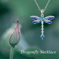 wholesale 925 Sterling Silver Blue Dragonfly Pendant Necklace Vintage Bohemian Animal s for Women-0-4