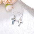 wholesale 925 Sterling Silver Cross Mountain Turquoise Stone Drop Earrings-0-2