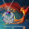 wholesale 925 Sterling Silver Rainbow Crystal Phoenix Pendant Necklaces - Renewal Nirvana Jewelry for Women-0-1