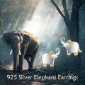 wholesale 925 Sterling Silver Elephant Stud Earrings with Cubic Zirconia - Cute Fashion Jewelry for Women Gift Ideas-0-5