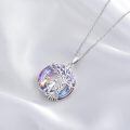 wholesale 925 Sterling Silver Tree Of Life Couple Pendant Necklace Purple Crystal Rose Gold-0-2